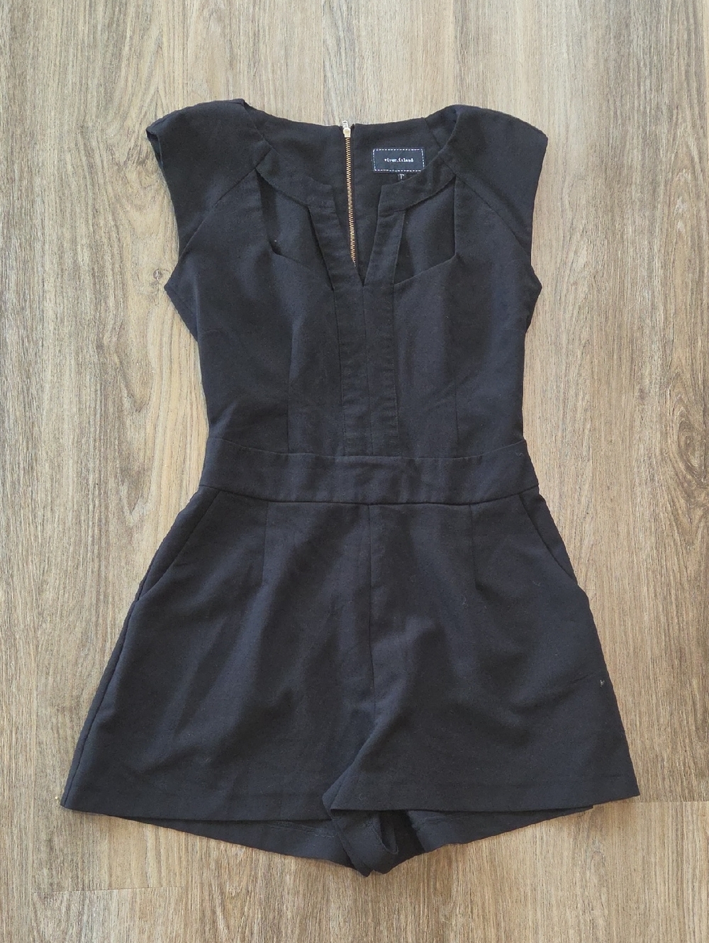 River Island Black Sleeveless Romper With Pockets Size UK 16 US 12